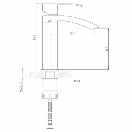 Смеситель на раковину HAIBA HB10815 НЕРЖ. СТАЛЬ (лат., 35мм)