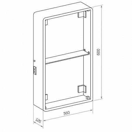 Шкаф зеркальный ELMAGE 450х800мм (LED-подсвет, датчик движ) пленка эффект "soft touch", черный 