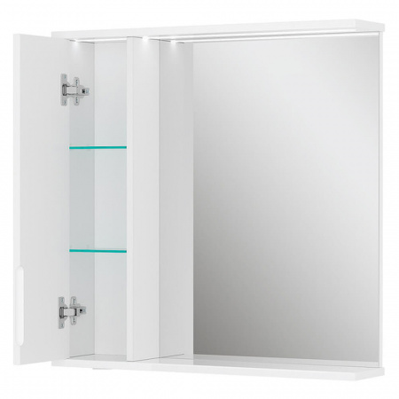 Шкаф зеркальный LAKE 70 ЛЕВЫЙ с подсветкой (700х146х700мм)