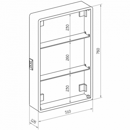 Шкаф зеркальный ELLIOT 550х800мм (LED-подсветка, сенсорный выключатель) правый 