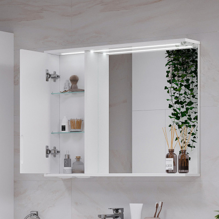 Шкаф зеркальный JOLI 80 ЛЕВЫЙ с подсветкой (800х146х700мм)