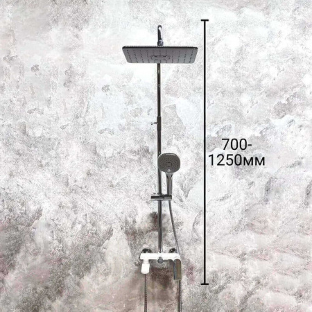 Душевая система HAIBA HB24505-8 БЕЛЫЙ/ХРОМ лат., пов.излив, лейк.верхн.290х190мм (4)