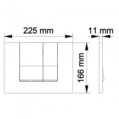 Кнопка BERGES S1 (Square) белая, для инсталляции NOVUM, 040041 (226х166х11мм)