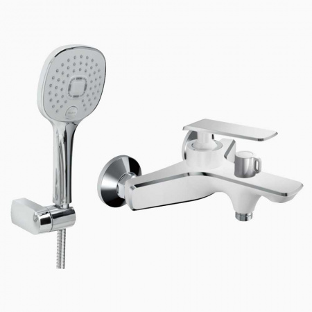 Смеситель на ванну короткий излив HAIBA HB60548-8 БЕЛЫЙ/ХРОМ (лат., 35мм)