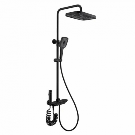 Система душевая (зонт, квадрат черный) DIKALAN AL9076-B ЧЕРНЫЙ (авиационный алюминий) (5)