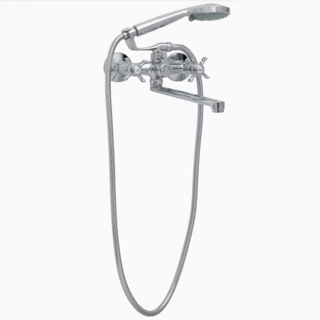 Смеситель на ванну длинный излив HAIBA HB2124 двуручный (лат.)