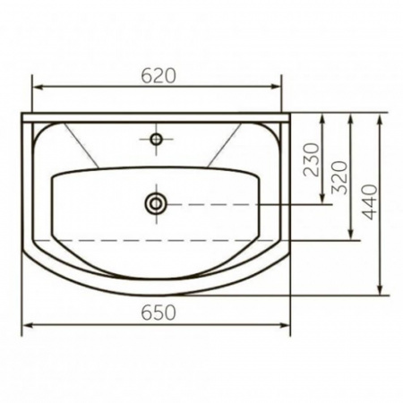 Умывальник мебельный ЭЛЕГАНС 65