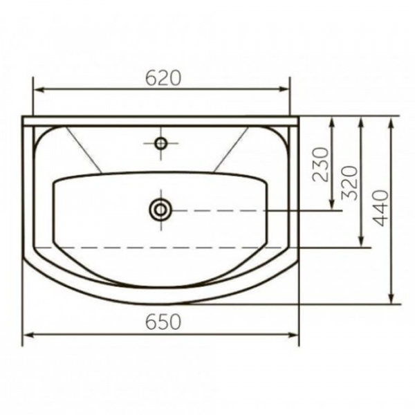 Раковина мебельная Kirovit Элеганс 65 размеры