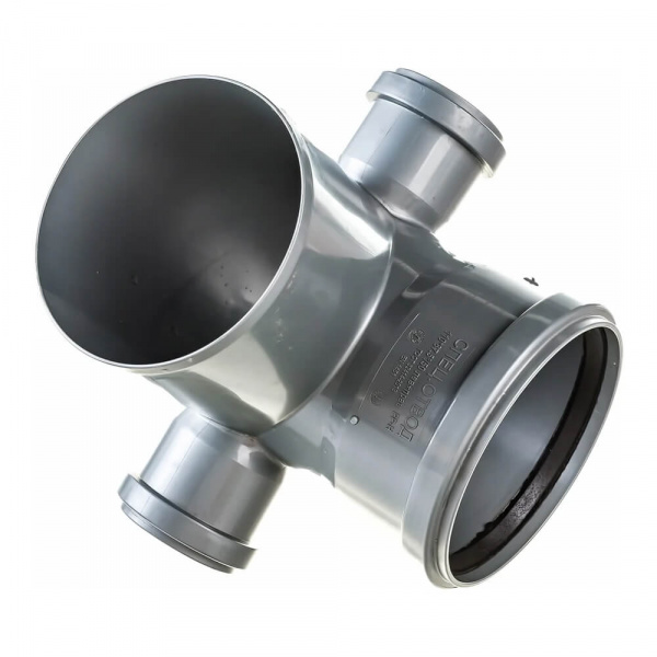 Отвод Lammin Ø110 мм 90° с 2 патрубками 50 мм