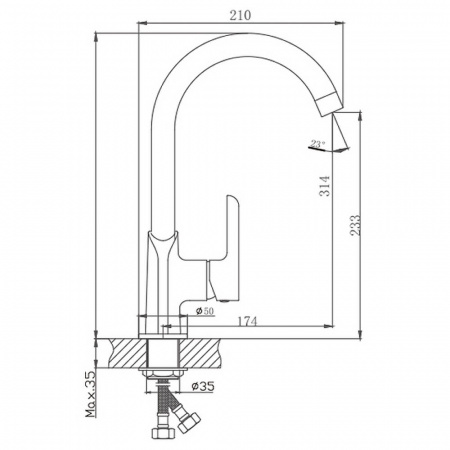 Смеситель на мойку HAIBA HB70805-7 ЧЕРНЫЙ/ХРОМ (лат., 35мм) Смеситель на мойку HAIBA HB70805-7 ЧЕРНЫЙ/ХРОМ (лат., 35мм)