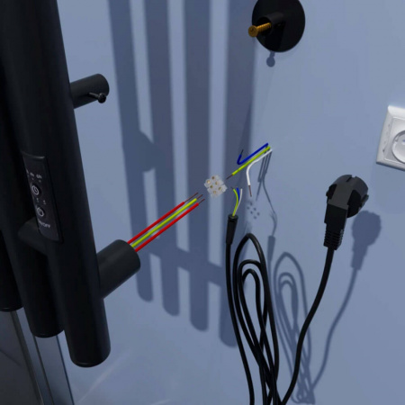 Полотенцесушитель с греющим кабелем ПЭК СП Вектор 120х15см черный ВГП