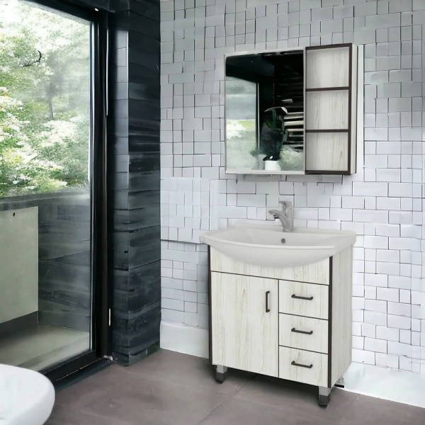 Зеркальный шкаф Какса Винтер 75 бежевый