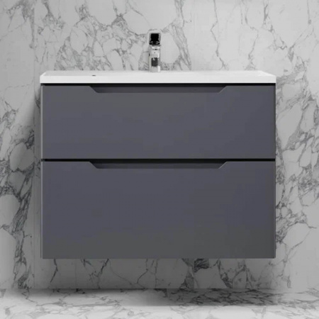 Тумба в ванную комнату подвесная WECTOR 80 АНТРАЦИТ под умывальник CLASSICA 80