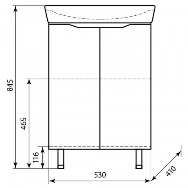Тумба напольная AquaLine Нео 60 Минор размеры