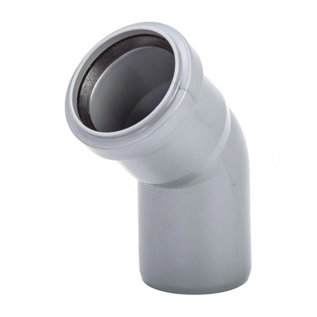 Отвод ППР Ø50мм 30° СЕРЫЙ для внутренней канализации (180)