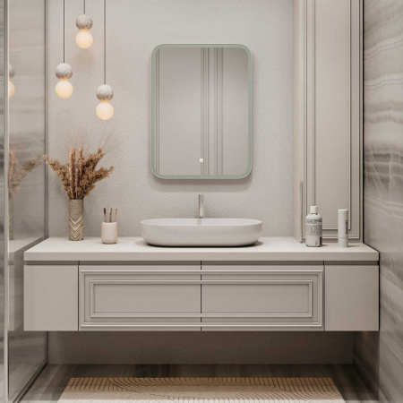 Зеркало ГЛАМУР/Glamour 50 500х700мм (LED-подсветка, сенсорный выключатель)