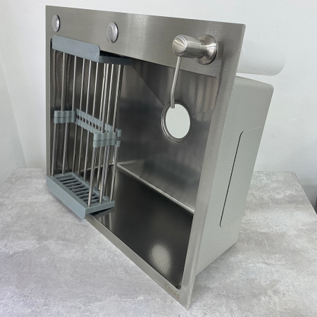 Мойка кухонная врезная Dikalan KN605005 МАТОВЫЙ нерж.сталь SUS-304 600х500х220мм 