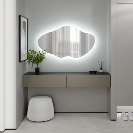 Зеркало PHANTOM 1100х600 (LED-подсветка, ДАТЧИК ДВИЖЕНИЯ, ореол ХОЛОД подсветка, реверсивный крепеж)