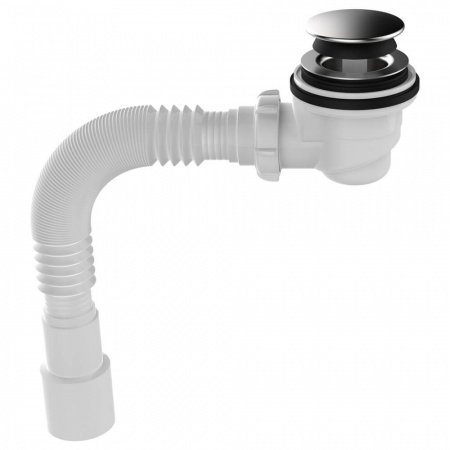 Сифон для душевого поддона хром 1 1/2"х50/60мм с гт 40х40/50, клик-клак, h 67-73мм V415-40-MR (40) 