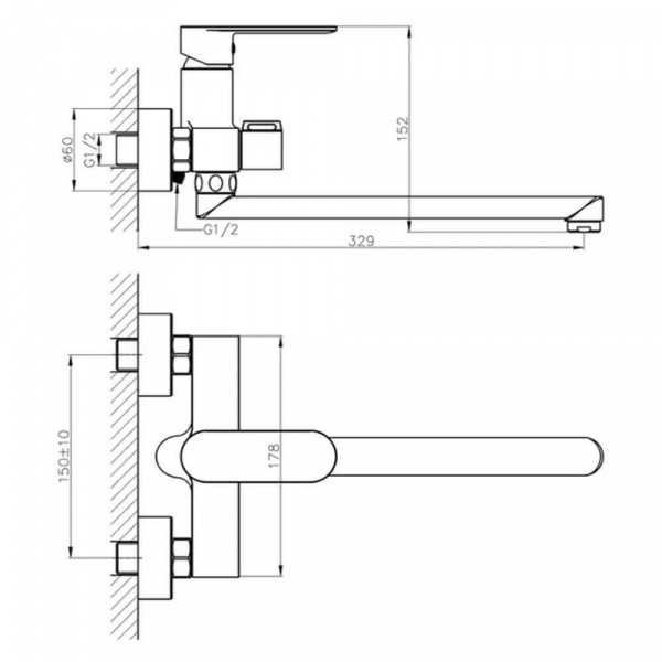 Смеситель для ванны с душем Haiba HB22590