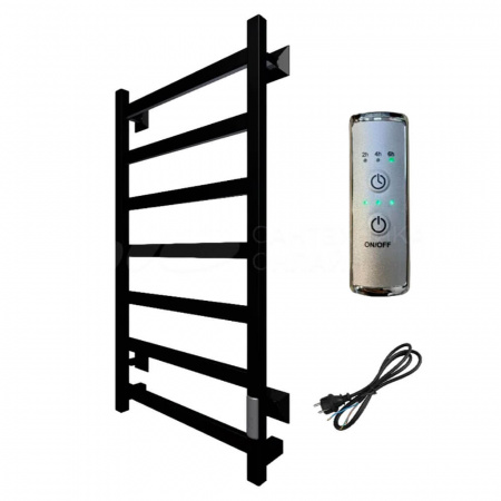 Полотенцесушитель с греющим кабелем ПЭК СП20 кв 80х50см черный ВГП