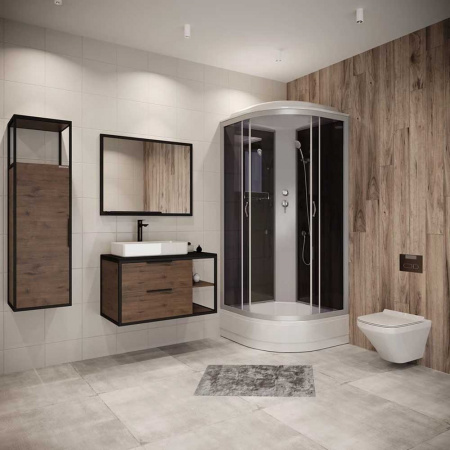 Душевая кабина 900х900х2150мм без г/м, СРЕДНИЙ поддон, стекло ТОНИРОВАННОЕ, NG-3501-14 