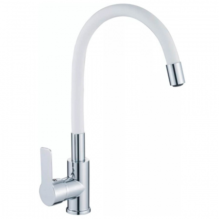 Смеситель на мойку с гибким изливом HAIBA HB70112-8 БЕЛЫЙ/ХРОМ (лат., 35мм) Смеситель на мойку с гибким изливом HAIBA HB70112-8 БЕЛЫЙ/ХРОМ (лат., 35мм)