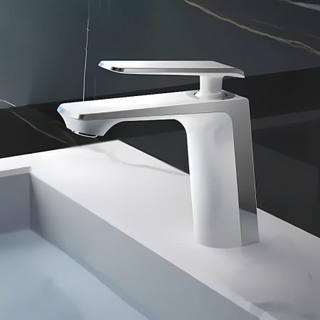 Смеситель на раковину HAIBA HB10548-8 БЕЛЫЙ/ХРОМ (лат., 35мм)