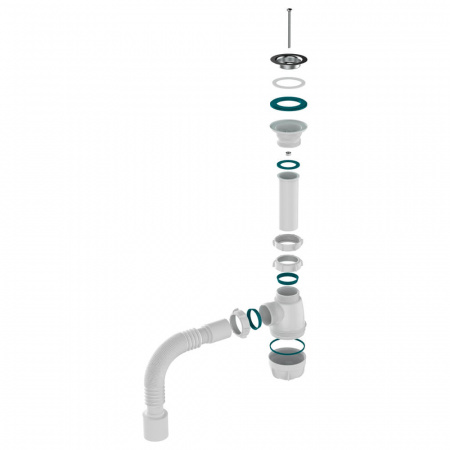 Сифон для кухни 1 1/2"х40 с мет.реш. с г.т. 40х50 B0110-30-MR (30)