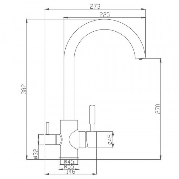 Смеситель для кухни Haiba HB76840 размеры Смеситель для кухни Haiba HB76840 размеры