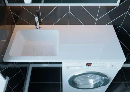 Умывальник мебельный под стиральную машину KAMILLA 110 ЛЕВАЯ ЧАША + кронштейн ПРАВЫЙ 