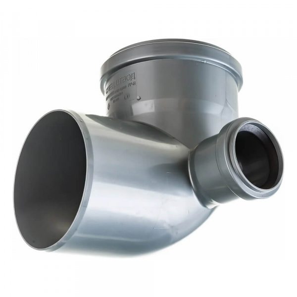 Отвод Lammin Ø110 мм 90° с 2 патрубками 50 мм