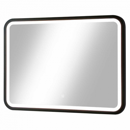 Зеркало ENJOY 80 800х600мм (LED-подсветка, сенсорный выключатель, рама МДФ ЧЕРНЫЙ)
