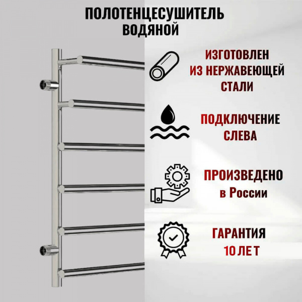 Водяной полотенцесушитель Тругор Дебют ПМ 1 80x50 левый