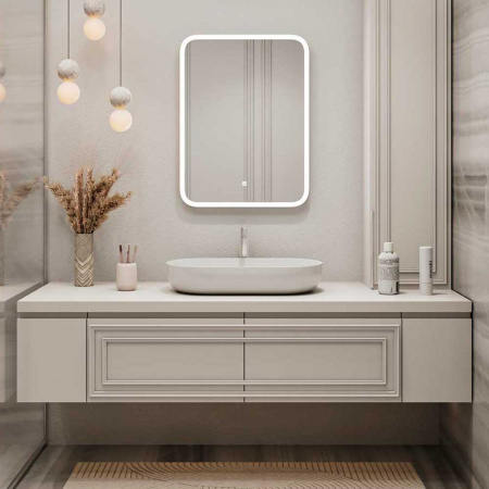 Зеркало ГЛАМУР/Glamour 50 500х700мм (LED-подсветка, сенсорный выключатель)