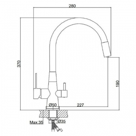 Смеситель на мойку с гибким изливом, с выходом под фильтр HAIBA HB76859-7 ЧЕРНЫЙ (лат., картр. 35м) Смеситель на мойку с гибким изливом, с выходом под фильтр HAIBA HB76859-7 ЧЕРНЫЙ (лат., картр. 35м)