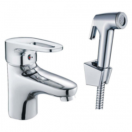 Смеситель на раковину с гигиенической лейкой HAIBA HB1268 (лат., 40мм)