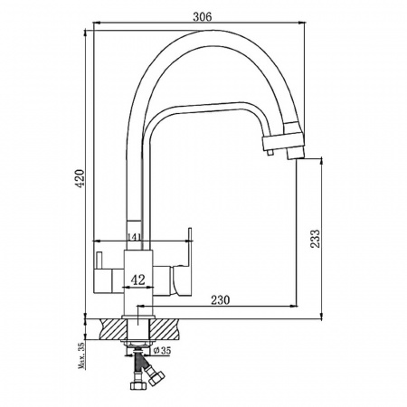 Смеситель на мойку с гибким изливом, с выходом под фильтр HAIBA HB76857 ЧЕРНЫЙ (лат., картр. 35м) Смеситель на мойку с гибким изливом, с выходом под фильтр HAIBA HB76857 ЧЕРНЫЙ (лат., картр. 35м)