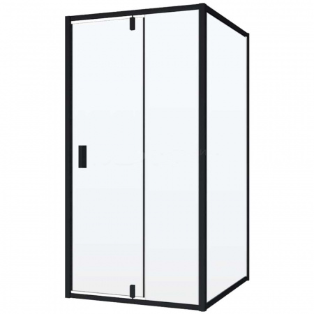 Душевое ограждение 100х90х195 без поддона профиль ЧЕРНЫЙ стекло (6мм) ПРОЗРАЧНОЕ NG-83-10АВ + А90B