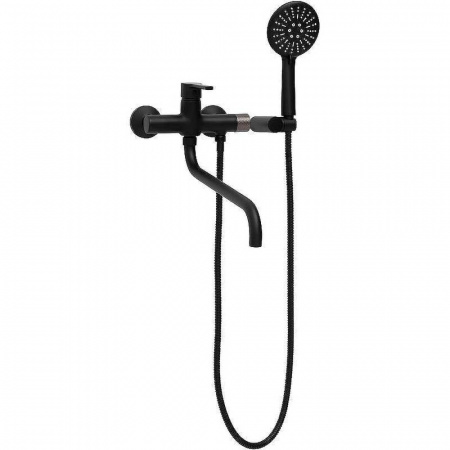 Смеситель на ванну длинный излив HAIBA HB22652-7 ЧЕРНЫЙ (лат., 35мм)