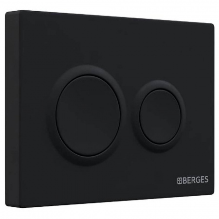 Кнопка BERGES O5 (Option) Soft Touch черная, для инсталляции NOVUM, 040065 (226х165х11,4мм)