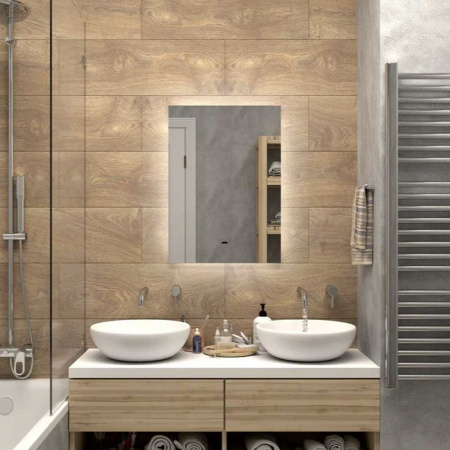 Зеркало TREZHE 50 500х700мм (LED-подсветка, бесконтактный сенсор, ореольная подсветка)