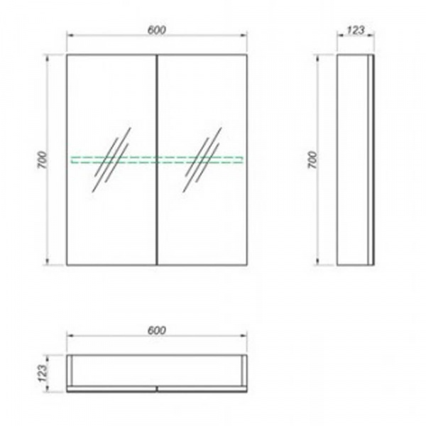 Зеркальный шкаф Какса-А Hotel 60 размеры