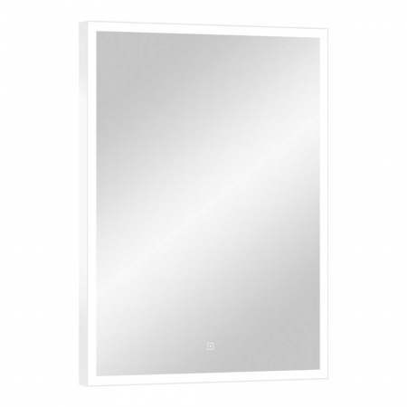 Зеркало ФРЭЙМ/Frame 600х800мм(LED-подсветка, сенсорный выключатель,ХОЛОД подсветка, ал профильБЕЛЫЙ)