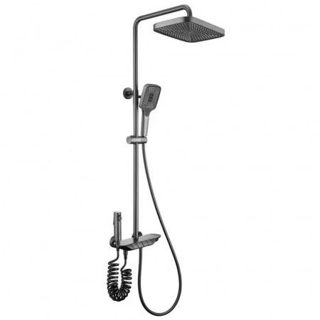 Система душевая (зонт, квадрат серый) DIKALAN AL9076-G СЕРЫЙ МЕТАЛЛИК (авиационный алюминий) (5)