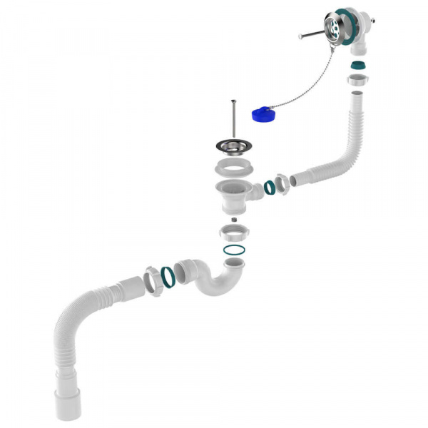 Сифон для ванны Aquant 1 1_2х40 мм V155-30-MR сборка