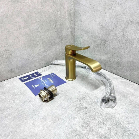 Смеситель на раковину HAIBA HB10553-5 ЗОЛОТО (лат., 35мм)