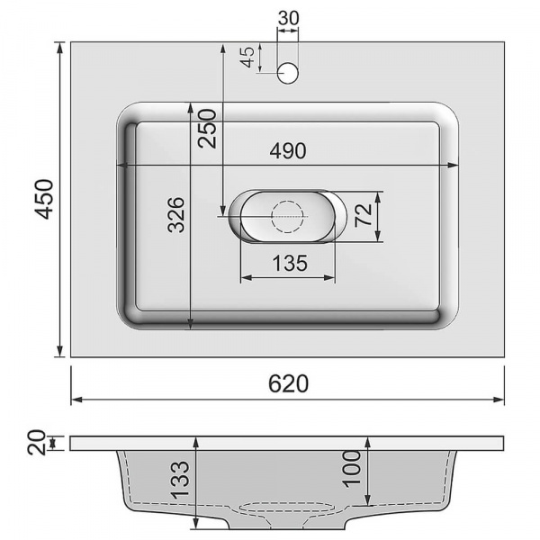 Раковина Jorno Modul 65 размеры