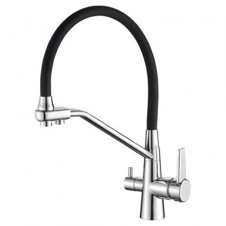 Смеситель на мойку с гибким изливом, с выходом под фильтр HAIBA HB76855 ЧЕРНЫЙ/ХРОМ (лат., 35мм) Смеситель на мойку с гибким изливом, с выходом под фильтр HAIBA HB76855 ЧЕРНЫЙ/ХРОМ (лат., 35мм)