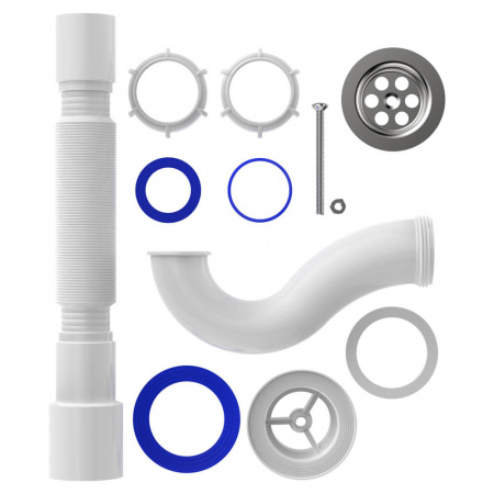 Сифон для душевого поддона 1 1/2"х40 с мет.реш. с г.т. 40х40/50 V145-45-MR (45)
